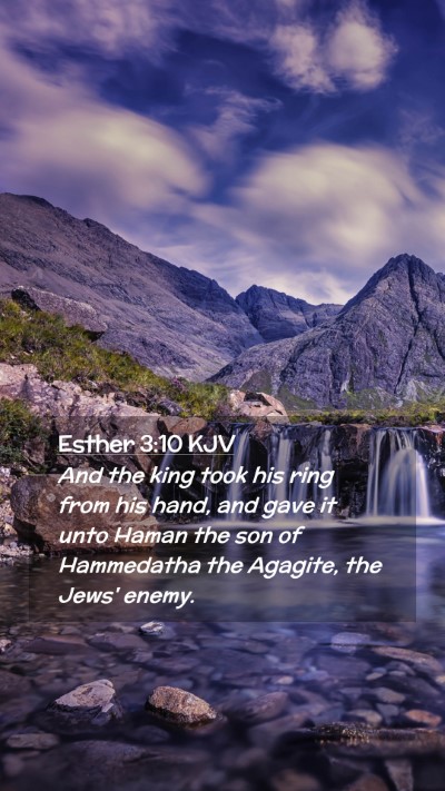 Picture 02 - Esther 3:10 KJV Mobile Phone Wallpaper - And the king took his ring from his hand, and - Mobile Bible Verse Wallpaper