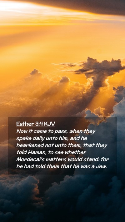 Picture 02 - Esther 3:4 KJV Mobile Phone Wallpaper - Now it came to pass, when they spake daily unto - Mobile Bible Verse Wallpaper