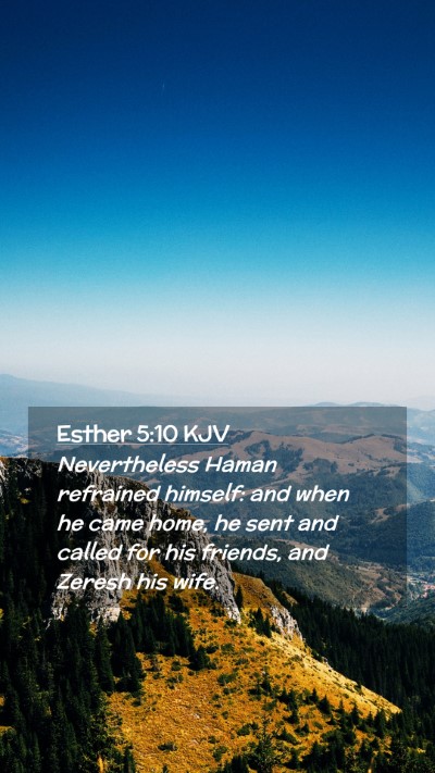 Picture 02 - Esther 5:10 KJV Mobile Phone Wallpaper - Nevertheless Haman refrained himself: and when he - Mobile Bible Verse Wallpaper