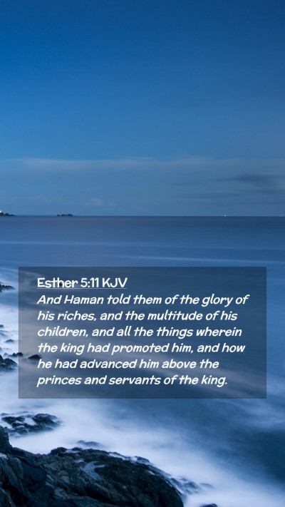 Picture 02 - Esther 5:11 KJV Mobile Phone Wallpaper - And Haman told them of the glory of his riches, - Mobile Bible Verse Wallpaper