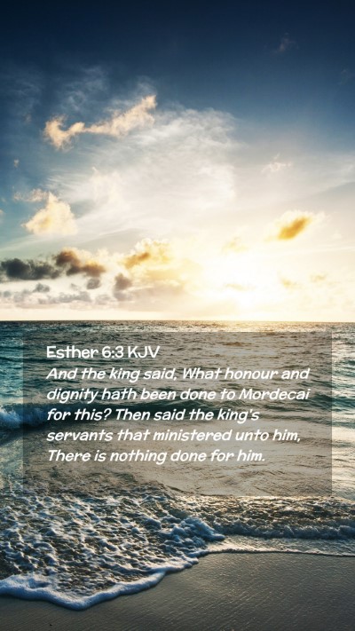 Picture 02 - Esther 6:3 KJV Mobile Phone Wallpaper - And the king said, What honour and dignity hath - Mobile Bible Verse Wallpaper