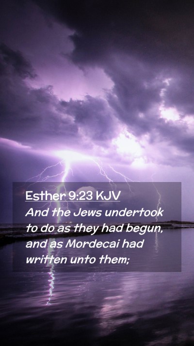 Picture 02 - Esther 9:23 KJV Mobile Phone Wallpaper - And the Jews undertook to do as they had begun, - Mobile Bible Verse Wallpaper