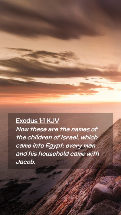 Picture 02 - Exodus 1:1 KJV Mobile Phone Wallpaper - Now these are the names of the children of - Mobile Bible Verse Wallpaper