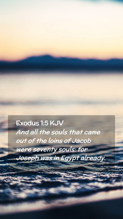 Picture 02 - Exodus 1:5 KJV Mobile Phone Wallpaper - And all the souls that came out of the loins of - Mobile Bible Verse Wallpaper
