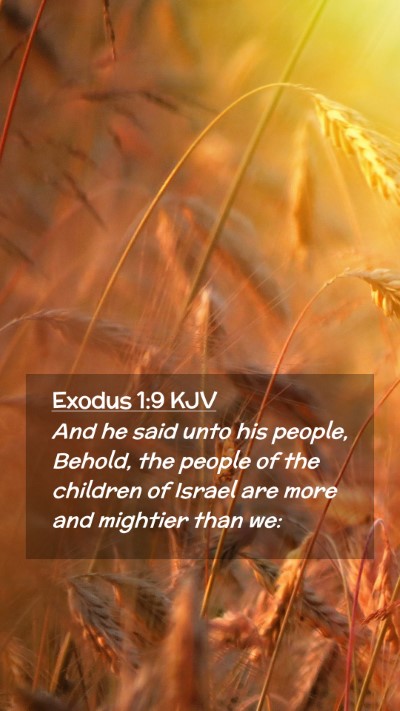 Picture 02 - Exodus 1:9 KJV Mobile Phone Wallpaper - And he said unto his people, Behold, the people - Mobile Bible Verse Wallpaper
