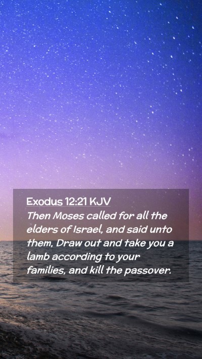 Picture 02 - Exodus 12:21 KJV Mobile Phone Wallpaper - Then Moses called for all the elders of Israel, - Mobile Bible Verse Wallpaper