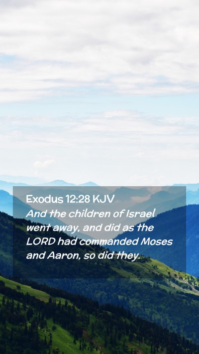Picture 02 - Exodus 12:28 KJV Mobile Phone Wallpaper - And the children of Israel went away, and did as - Mobile Bible Verse Wallpaper