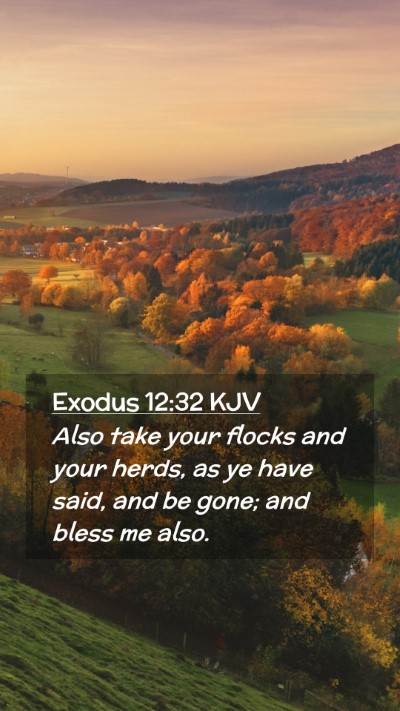 Picture 02 - Exodus 12:32 KJV Mobile Phone Wallpaper - Also take your flocks and your herds, as ye have - Mobile Bible Verse Wallpaper