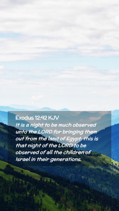 Picture 02 - Exodus 12:42 KJV Mobile Phone Wallpaper - It is a night to be much observed unto the LORD - Mobile Bible Verse Wallpaper
