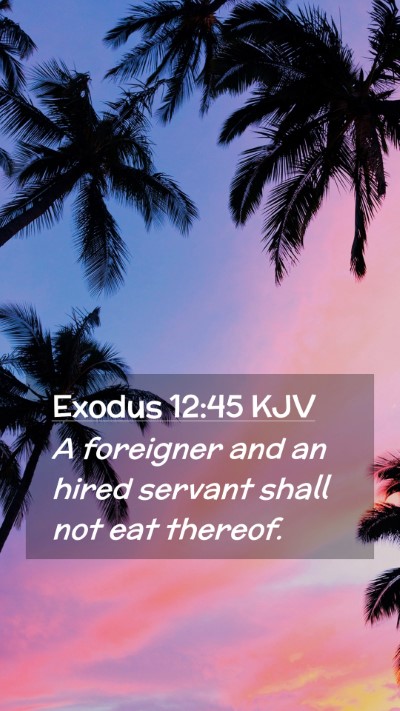 Picture 02 - Exodus 12:45 KJV Mobile Phone Wallpaper - A foreigner and an hired servant shall not eat - Mobile Bible Verse Wallpaper
