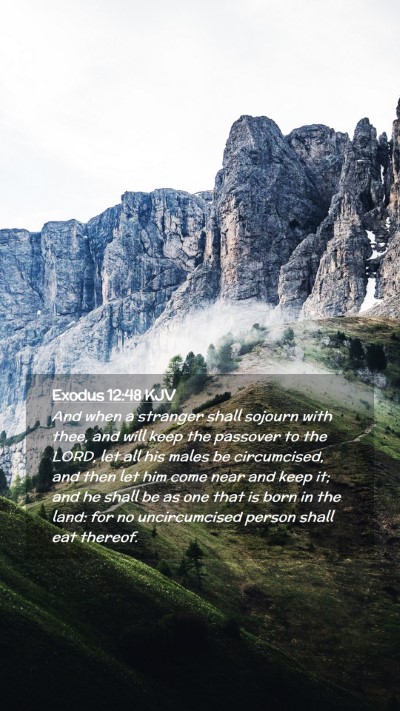 Picture 02 - Exodus 12:48 KJV Mobile Phone Wallpaper - And when a stranger shall sojourn with thee, and - Mobile Bible Verse Wallpaper