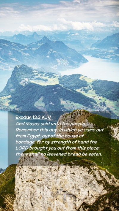 Picture 02 - Exodus 13:3 KJV Mobile Phone Wallpaper - And Moses said unto the people, Remember this - Mobile Bible Verse Wallpaper