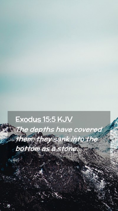 Picture 02 - Exodus 15:5 KJV Mobile Phone Wallpaper - The depths have covered them: they sank into the - Mobile Bible Verse Wallpaper