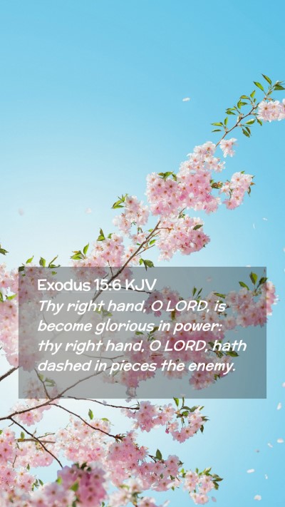 Picture 02 - Exodus 15:6 KJV Mobile Phone Wallpaper - Thy right hand, O LORD, is become glorious in - Mobile Bible Verse Wallpaper