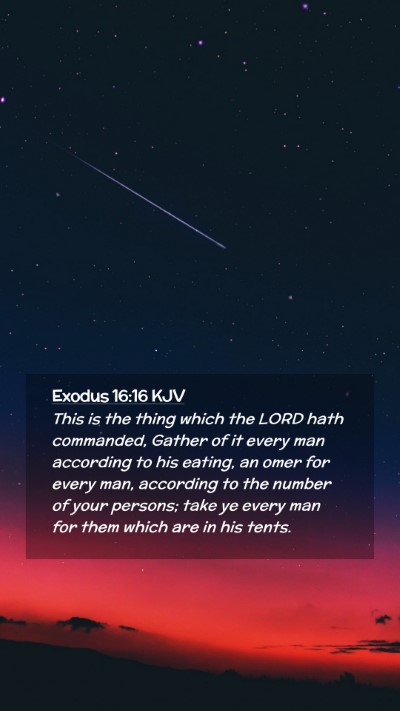 Picture 02 - Exodus 16:16 KJV Mobile Phone Wallpaper - This is the thing which the LORD hath commanded, - Mobile Bible Verse Wallpaper