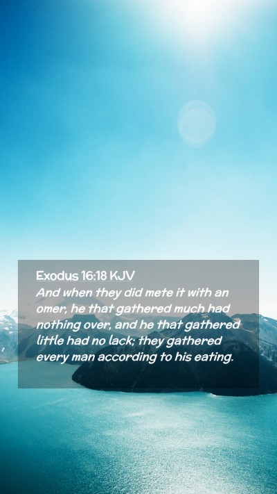 Picture 02 - Exodus 16:18 KJV Mobile Phone Wallpaper - And when they did mete it with an omer, he that - Mobile Bible Verse Wallpaper