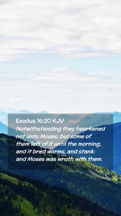 Picture 02 - Exodus 16:20 KJV Mobile Phone Wallpaper - Notwithstanding they hearkened not unto Moses; - Mobile Bible Verse Wallpaper