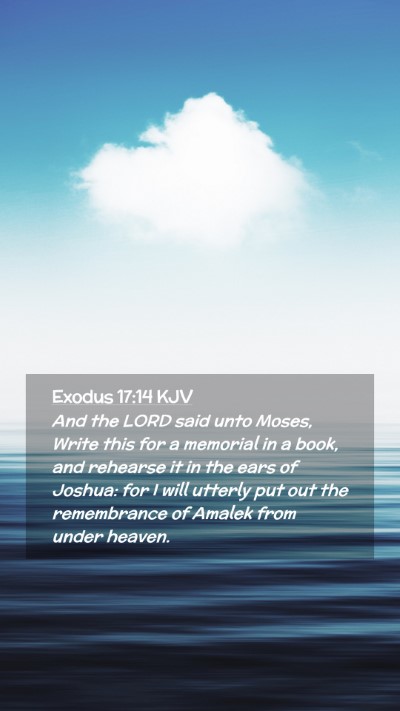 Picture 02 - Exodus 17:14 KJV Mobile Phone Wallpaper - And the LORD said unto Moses, Write this for a - Mobile Bible Verse Wallpaper