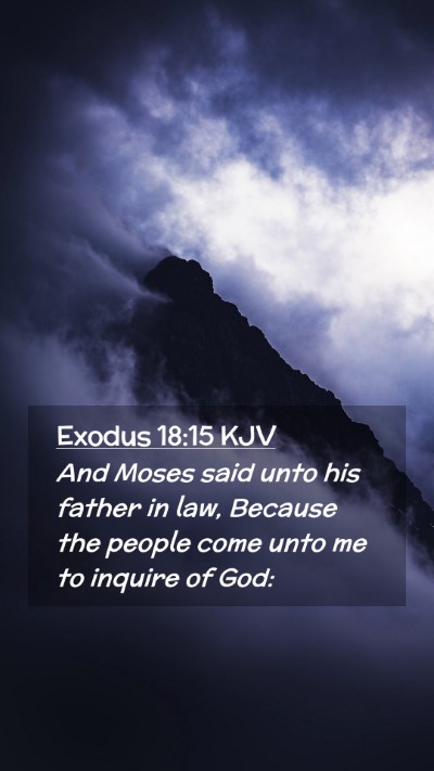 Picture 02 - Exodus 18:15 KJV Mobile Phone Wallpaper - And Moses said unto his father in law, Because - Mobile Bible Verse Wallpaper