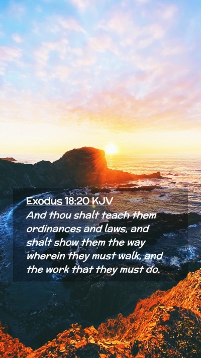 Picture 02 - Exodus 18:20 KJV Mobile Phone Wallpaper - And thou shalt teach them ordinances and laws, - Mobile Bible Verse Wallpaper