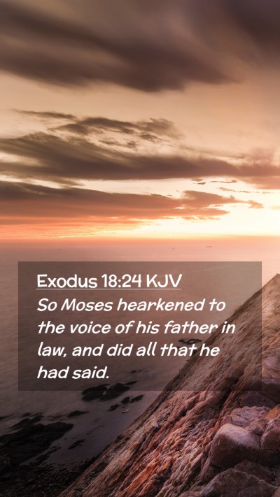 Picture 02 - Exodus 18:24 KJV Mobile Phone Wallpaper - So Moses hearkened to the voice of his father in - Mobile Bible Verse Wallpaper