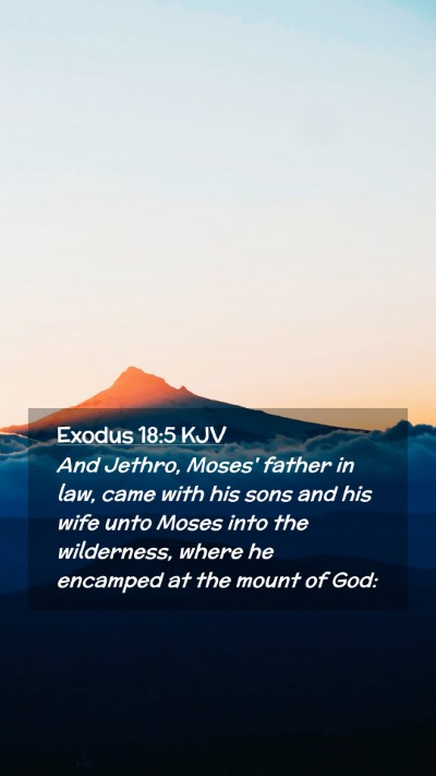 Picture 02 - Exodus 18:5 KJV Mobile Phone Wallpaper - And Jethro, Moses' father in law, came with his - Mobile Bible Verse Wallpaper