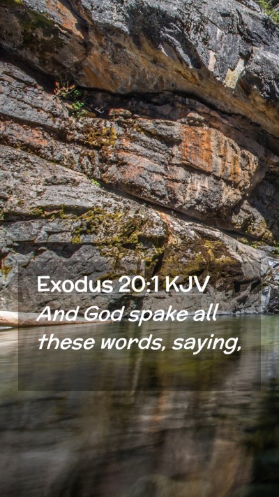 Picture 02 - Exodus 20:1 KJV Mobile Phone Wallpaper - And God spake all these words, - Mobile Bible Verse Wallpaper