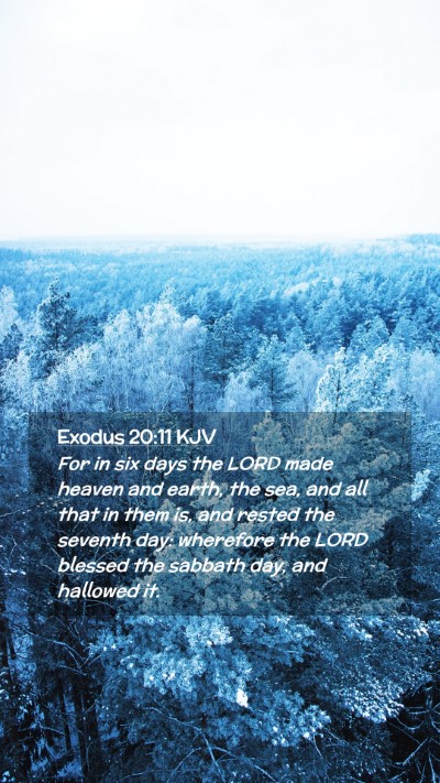 Picture 02 - Exodus 20:11 KJV Mobile Phone Wallpaper - For in six days the LORD made heaven and earth, - Mobile Bible Verse Wallpaper