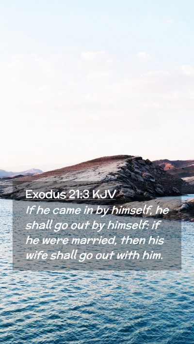 Picture 02 - Exodus 21:3 KJV Mobile Phone Wallpaper - If he came in by himself, he shall go out by - Mobile Bible Verse Wallpaper