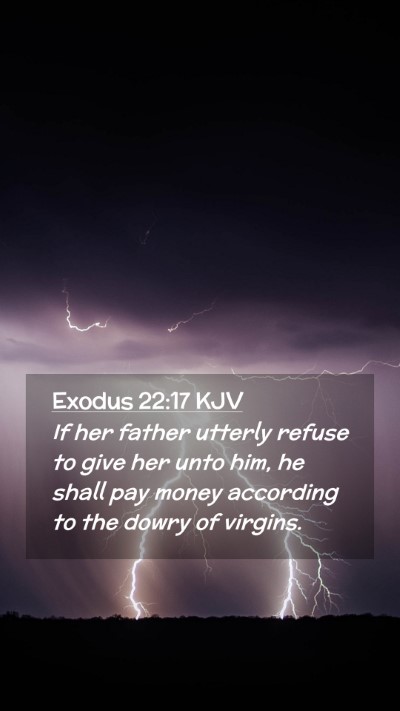 Picture 02 - Exodus 22:17 KJV Mobile Phone Wallpaper - If her father utterly refuse to give her unto - Mobile Bible Verse Wallpaper