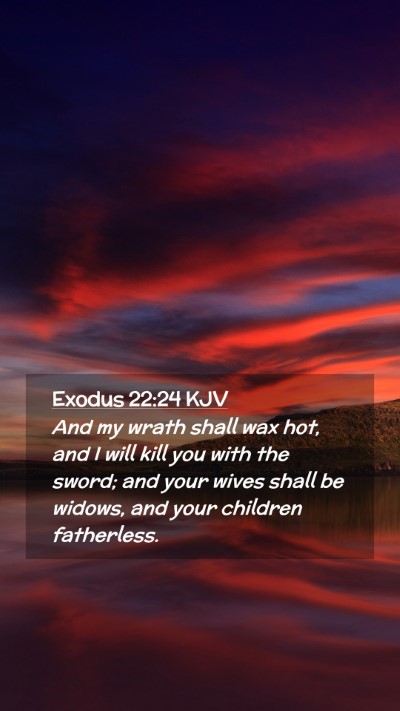 Picture 02 - Exodus 22:24 KJV Mobile Phone Wallpaper - And my wrath shall wax hot, and I will kill you - Mobile Bible Verse Wallpaper