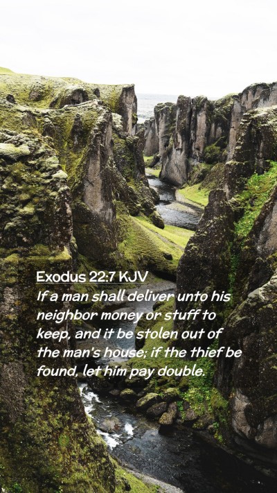 Picture 02 - Exodus 22:7 KJV Mobile Phone Wallpaper - If a man shall deliver unto his neighbor money or - Mobile Bible Verse Wallpaper