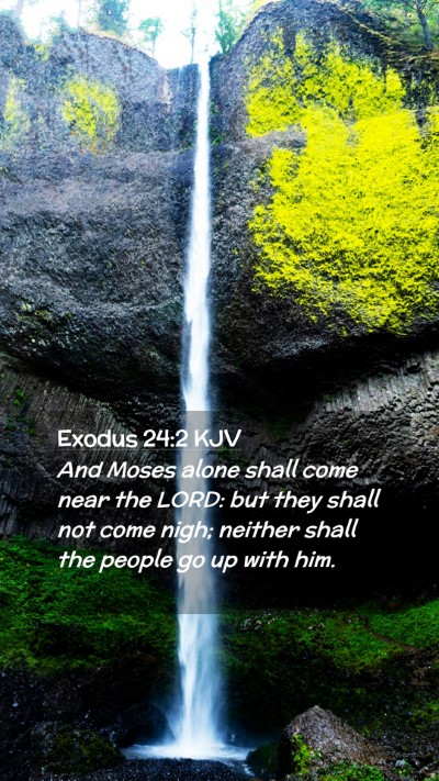 Picture 02 - Exodus 24:2 KJV Mobile Phone Wallpaper - And Moses alone shall come near the LORD: but - Mobile Bible Verse Wallpaper