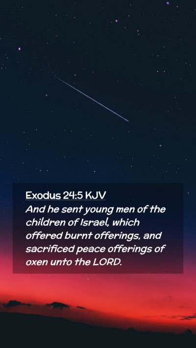Picture 02 - Exodus 24:5 KJV Mobile Phone Wallpaper - And he sent young men of the children of Israel, - Mobile Bible Verse Wallpaper