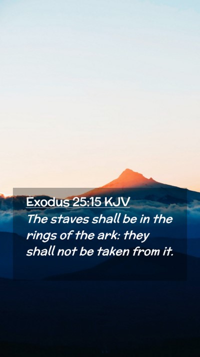 Picture 02 - Exodus 25:15 KJV Mobile Phone Wallpaper - The staves shall be in the rings of the ark: they - Mobile Bible Verse Wallpaper
