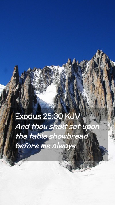 Picture 02 - Exodus 25:30 KJV Mobile Phone Wallpaper - And thou shalt set upon the table showbread - Mobile Bible Verse Wallpaper