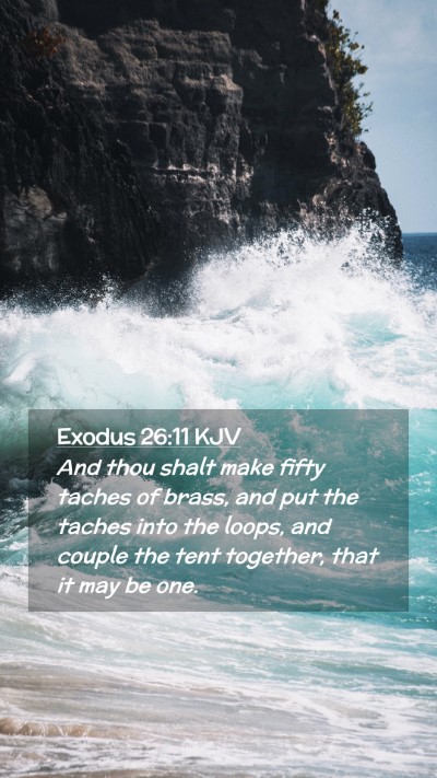 Picture 02 - Exodus 26:11 KJV Mobile Phone Wallpaper - And thou shalt make fifty taches of brass, and - Mobile Bible Verse Wallpaper