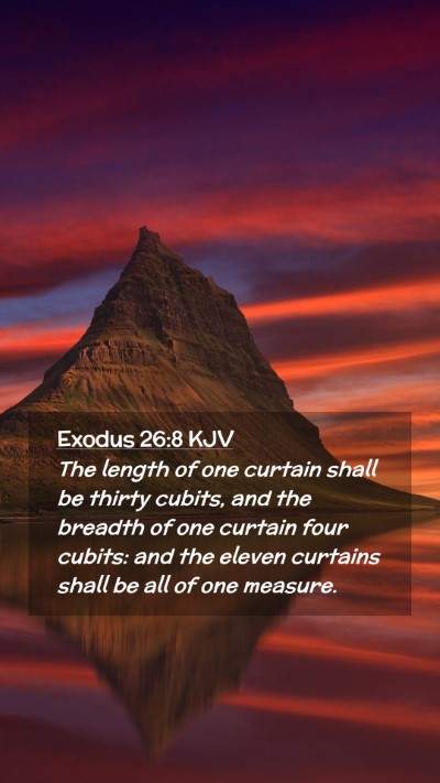 Picture 02 - Exodus 26:8 KJV Mobile Phone Wallpaper - The length of one curtain shall be thirty cubits, - Mobile Bible Verse Wallpaper