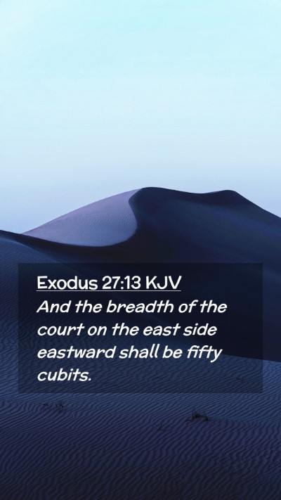 Picture 02 - Exodus 27:13 KJV Mobile Phone Wallpaper - And the breadth of the court on the east side - Mobile Bible Verse Wallpaper