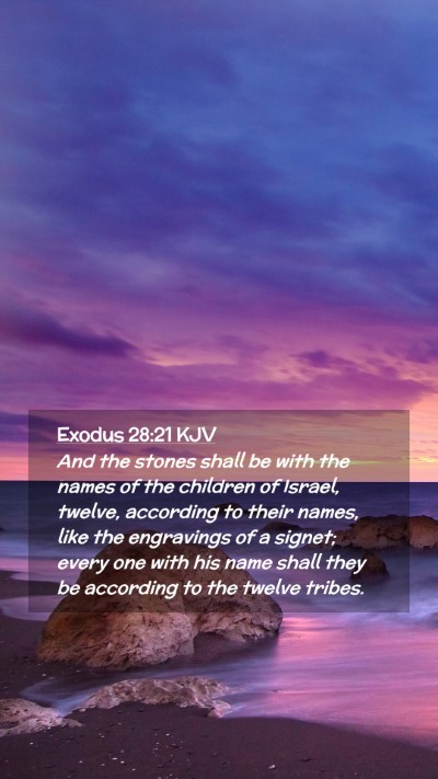 Picture 02 - Exodus 28:21 KJV Mobile Phone Wallpaper - And the stones shall be with the names of the - Mobile Bible Verse Wallpaper