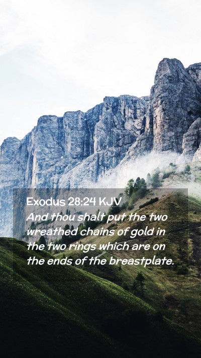 Picture 02 - Exodus 28:24 KJV Mobile Phone Wallpaper - And thou shalt put the two wreathed chains of - Mobile Bible Verse Wallpaper