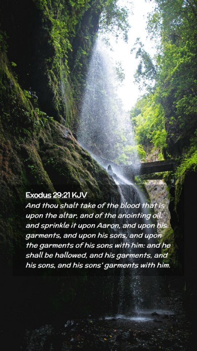 Picture 02 - Exodus 29:21 KJV Mobile Phone Wallpaper - And thou shalt take of the blood that is upon the - Mobile Bible Verse Wallpaper