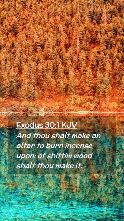 Picture 02 - Exodus 30:1 KJV Mobile Phone Wallpaper - And thou shalt make an altar to burn incense - Mobile Bible Verse Wallpaper