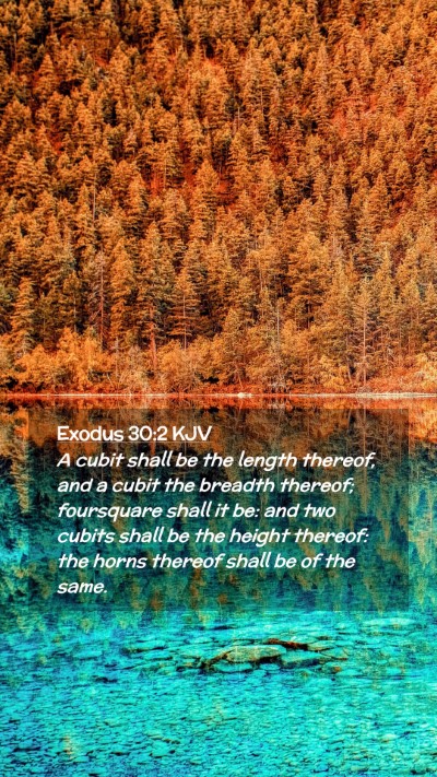 Picture 02 - Exodus 30:2 KJV Mobile Phone Wallpaper - A cubit shall be the length thereof, and a cubit - Mobile Bible Verse Wallpaper