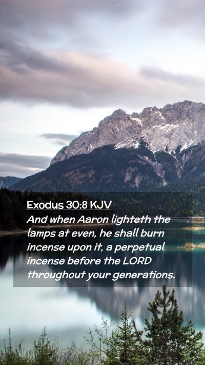 Picture 02 - Exodus 30:8 KJV Mobile Phone Wallpaper - And when Aaron lighteth the lamps at even, he - Mobile Bible Verse Wallpaper