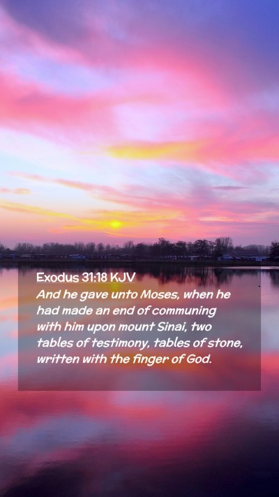 Picture 02 - Exodus 31:18 KJV Mobile Phone Wallpaper - And he gave unto Moses, when he had made an end - Mobile Bible Verse Wallpaper