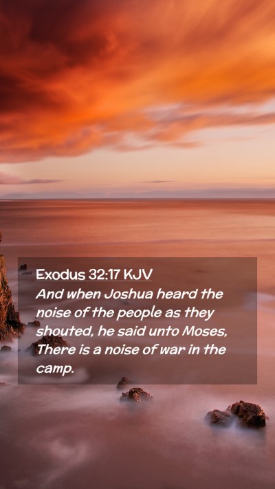 Picture 02 - Exodus 32:17 KJV Mobile Phone Wallpaper - And when Joshua heard the noise of the people as - Mobile Bible Verse Wallpaper