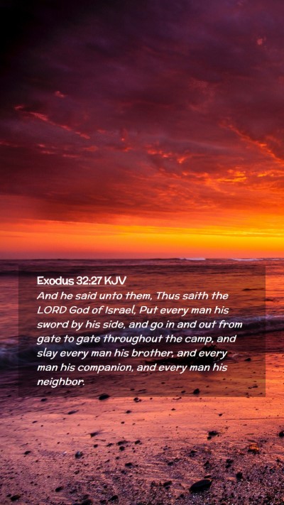 Picture 02 - Exodus 32:27 KJV Mobile Phone Wallpaper - And he said unto them, Thus saith the LORD God of - Mobile Bible Verse Wallpaper