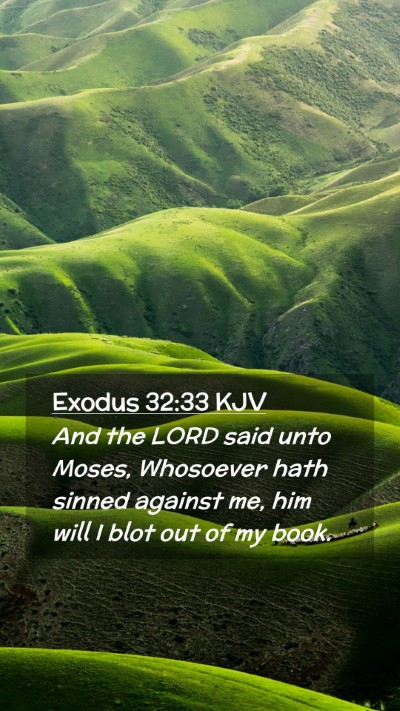 Picture 02 - Exodus 32:33 KJV Mobile Phone Wallpaper - And the LORD said unto Moses, Whosoever hath - Mobile Bible Verse Wallpaper
