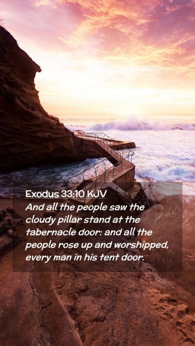 Picture 02 - Exodus 33:10 KJV Mobile Phone Wallpaper - And all the people saw the cloudy pillar stand at - Mobile Bible Verse Wallpaper